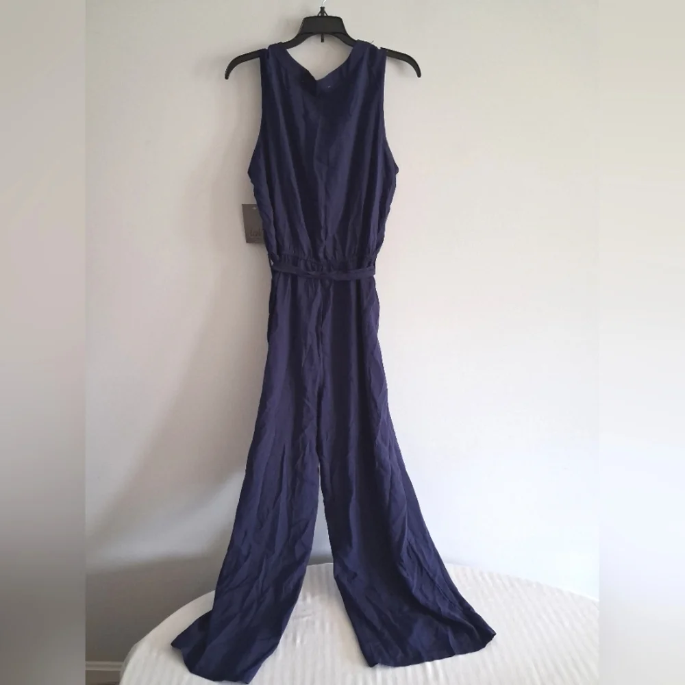 Navy Sleeveless Jumpsuit Size XL - Picture 2 of 10